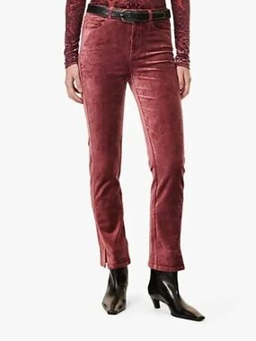 PAIGE Velvet Ankle Crop Jeans in Dusty Rose